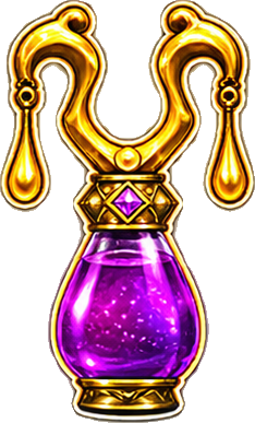 Frasco dourado com essência violeta